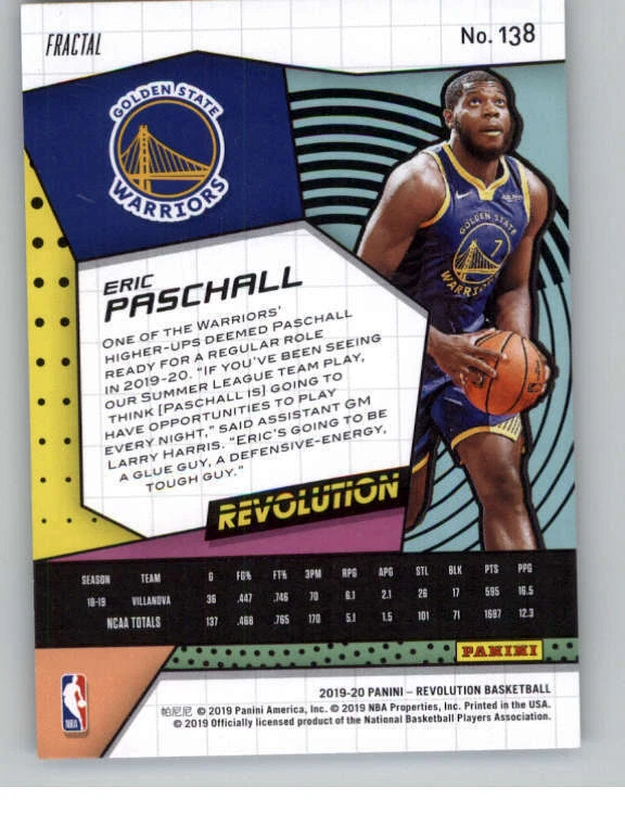 2019-20 Panini Revolution Fractal #138 Eric Paschall (ref 144035) - Image 2 of 2