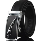 Mens Luxury Leather Belt Automatic Buckle Jaguar Black Leather