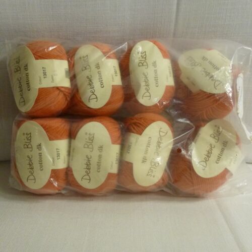 Debbie Bliss - cotton dk - 100% Cotton - Lot of 8 - Color 13017 Orange