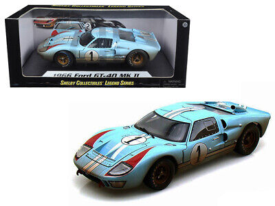 1966 Ford GT-40 MK II #2 Black 1/18 Diecast Model Car by Shelby Collectibles SC4
