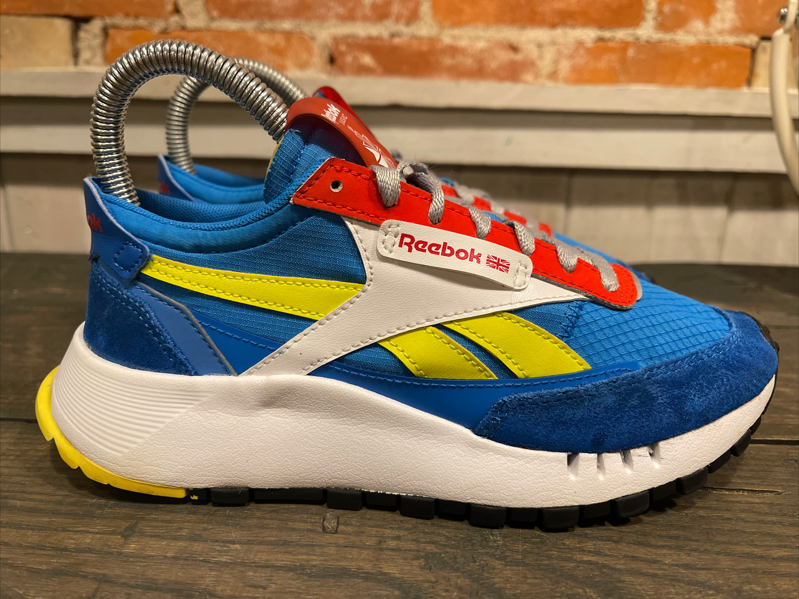 SAOLA Reebok Classic pelle legacy top basso blu giallo rosso taglia 3 5 DOLCE!