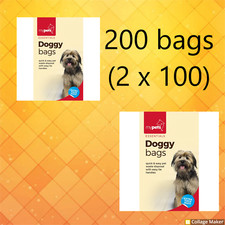 2 x pack 100 My Pets essentials Doggy Bags Dog Poop Pet Cat Puppy Poo waste bags
