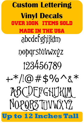 Custom Personalized Decal Vinyl Lettering Text Business Sign Tim Burton Inspired