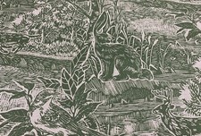 Hasting Park  Fabric Bird Hare Stag Sap Green Cotton Curtain BlindUpholstery