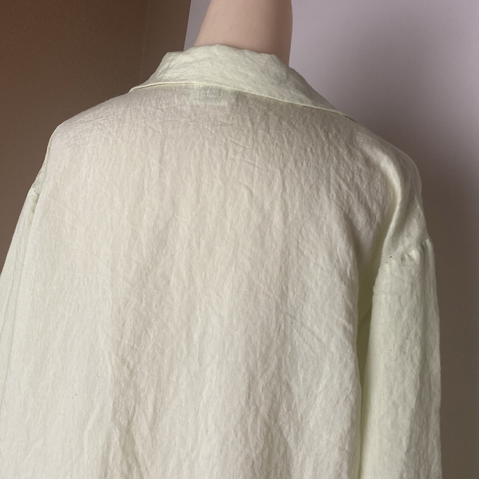 LInda Lundstrom Button Up Tunic Blouse M Light Green Canada beachy lagenlook