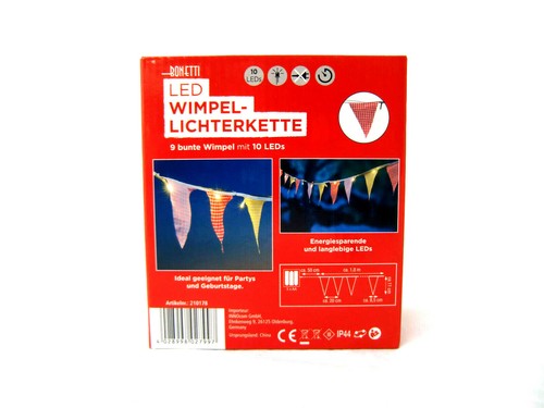 LED Lichter-Kette "Eis am Stiel" oder "Wimpel" 180cm lang Party-Garten-Girlande - Bild 8 von 8