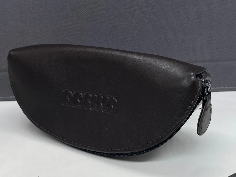 Ferre Glasses Case Semi Hard Shell Sunglasses Brown Large XL - Image 3 of 4