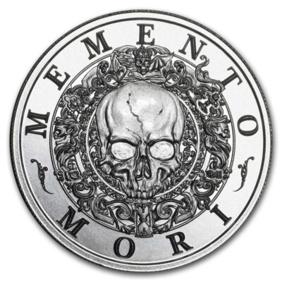 MEMENTO MORI DEATH DIE QUOTE SKULL Pendant On 20'' 925 Sterling Silver Necklace  