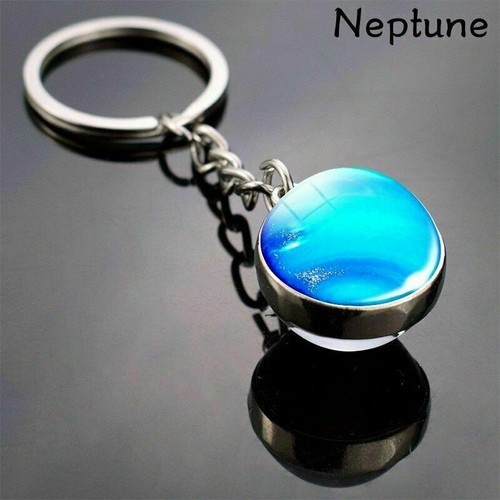 Solar System Planet Galaxy Nebula Keychain Glass Ball Pendant Luminous Keyrings. - Bild 16 von 41