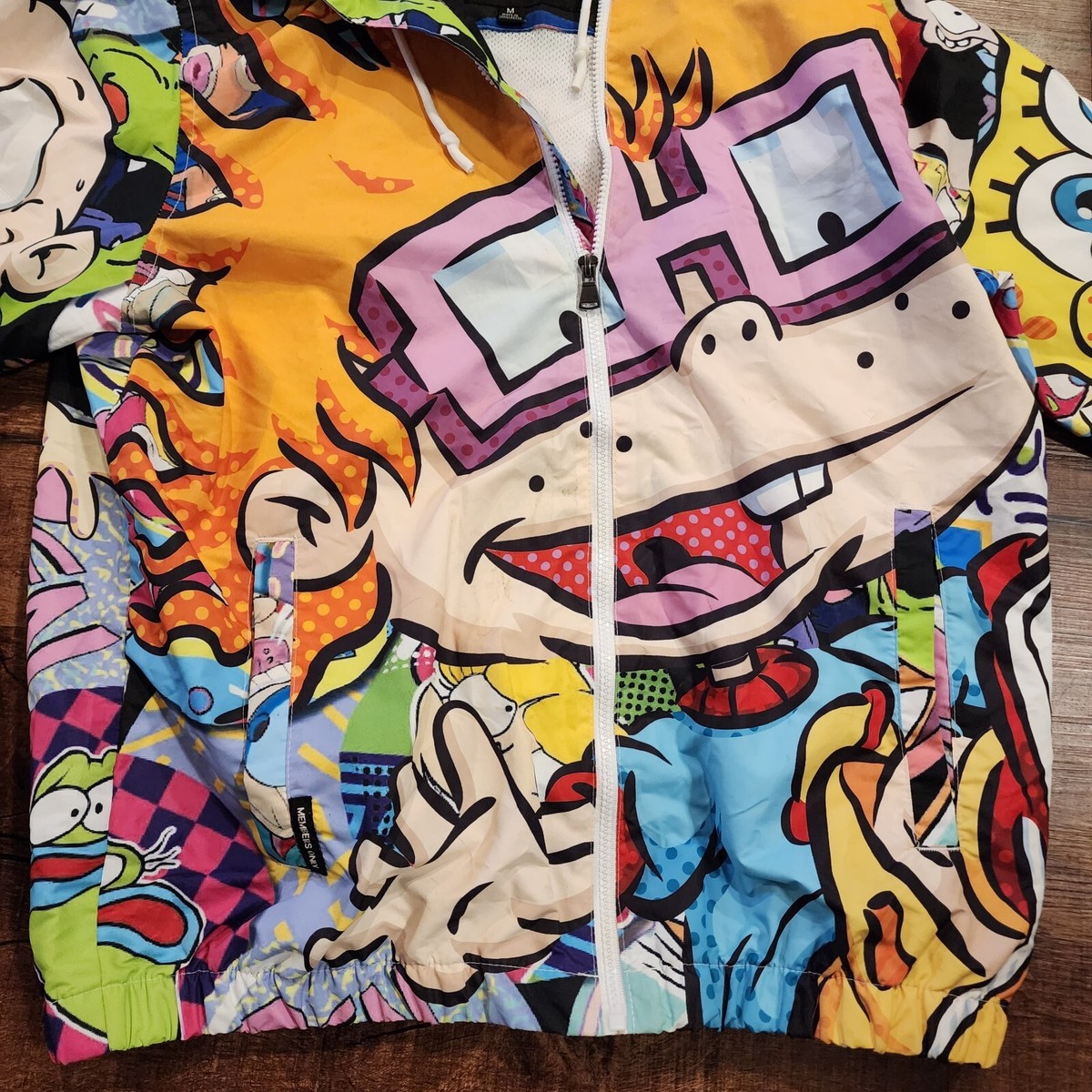 Members Only x Nickelodeon Rugrats zip Windbreaker Jacket Men's Sz