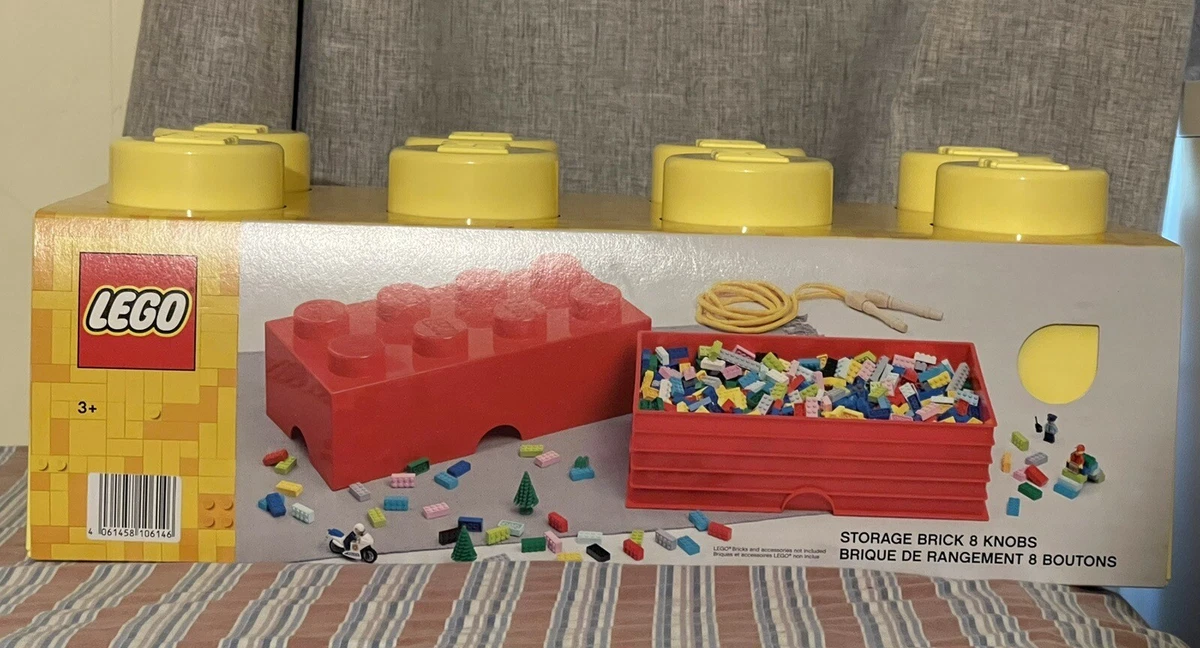 LEGO Storage Brick 8 Knobs Yellow Storage Box