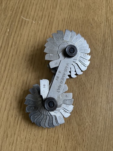 Medidor de paso de rosca medidor de paso de tornillo métrico v-us-amer-nat-4-84 - Imagen 6 de 10