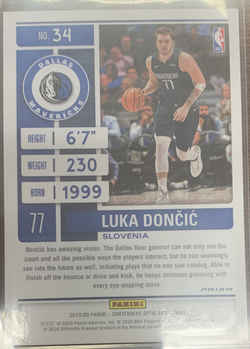 その他 Luka Doncic Contenders Optic RC Silver 2018 Contenders Optic Rookie Lottery Ticket Silver Prizm