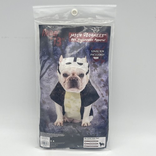 Friday The 13th Jason Voorhees Dog Pet Halloween Costume w/Toy Sz Large