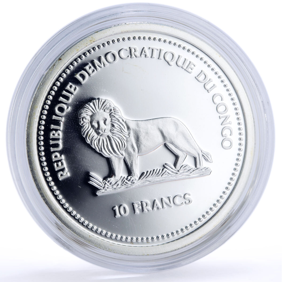 WILDLIFE PROTECTIONシリーズ　コンゴ共和国 フラン 2005年 Congo 10 francs Wildlife Protection Green Moony Fish Fauna colored