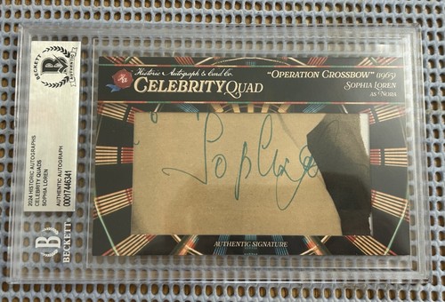 2024 Historic Autographs Celebrity Quads Cut Signature Sophia Loren ...