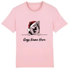 POMSKY Personalised Christmas Dog T-Shirt Mens Womens Kids Dogs Name Gift Pet