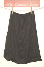 VANITY FAIR Half Slip Black Slit Lace 11-760 Sz M 24''  XLNT 