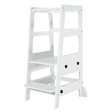 Zytty Toddler Step Stool Toddler Kitchen Stool, White DAMAGED PACKAGING