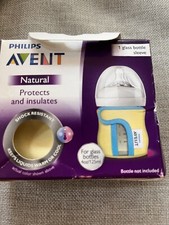 Philips Avent Glass Bottle Sleeve 4 oz Natural Protects Insulated