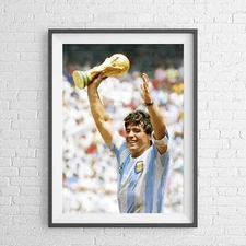 Diego Maradona - Argentina Soccer Football Poster Picture Print - Size A5 to A0