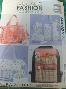 Sewing Pattern NIP McCalls 4403 Bags & Car Organizer Diaper Tote Toiletry Uncut