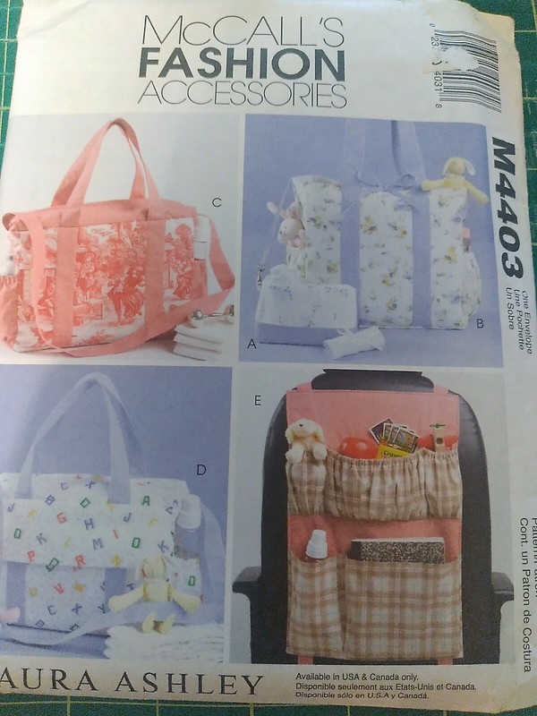 Sewing Pattern NIP McCalls 4403 Bags & Car Organizer Diaper Tote Toiletry Uncut