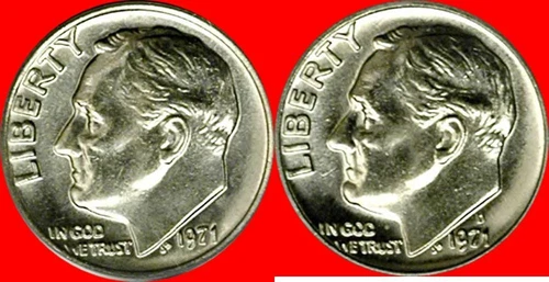 1971 P & D Roosevelt Dime Choice/Gem BU pair from mint sets