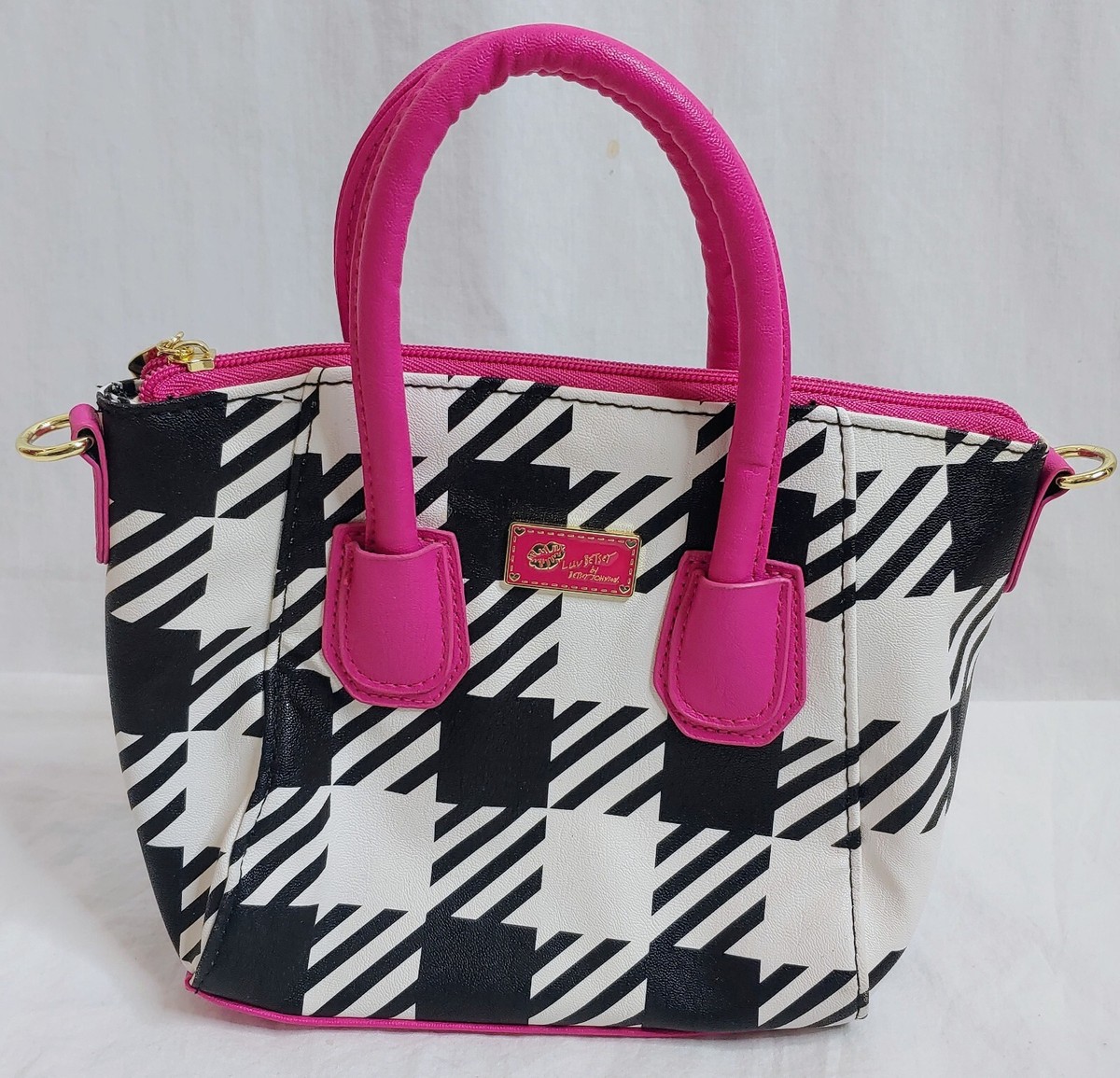 Checkered Pink and Black Women\'s Bag Chic Black & Pink Checkered Bag Combo | TikTok main image 2