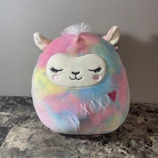 Squishmallows Leslie Llama Valentine's Day Plush Stuffed Toy Rainbow No Tag