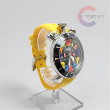 Orologio GaGa Milano Manuale 48mm Cronografo Giallo Gomma Quadrante Nero Quarzo Giappone