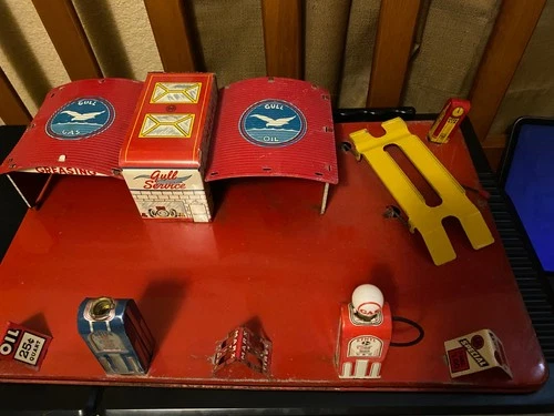 Vintage Marx Gull Service Gas Station Tin No Box