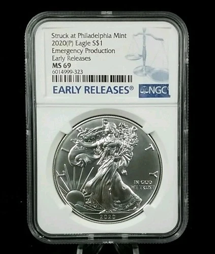 2020(P) American Silver Eagle $1 NGC MS 69 Early Releases EMERGENCY  #7299