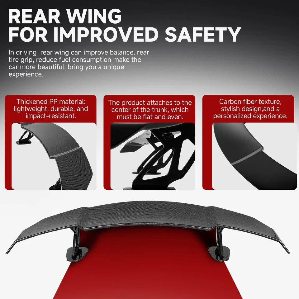 Alerón trasero de fibra de carbono estilo GT para Mercedes Benz C300 C200 C63AMG Foto 2 de 4