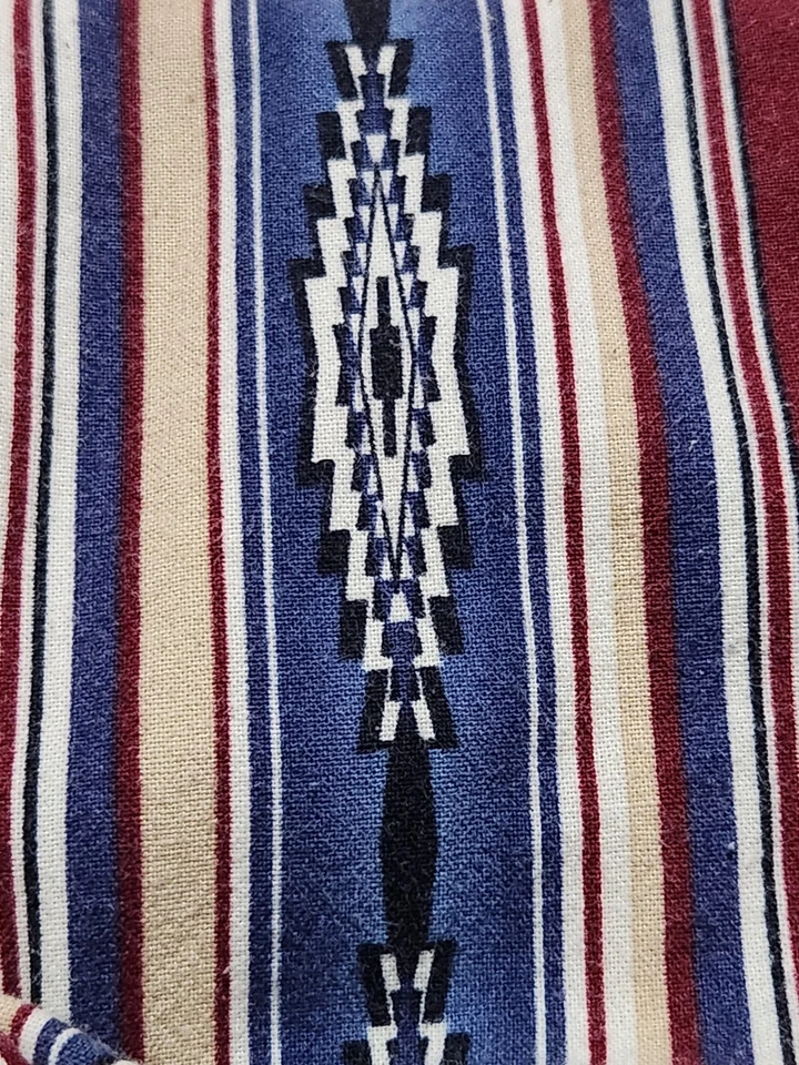 Vintage Wrangler Aztec Western Pearl Snap Shirt Men 3XL* Southwest Beige Rust - Image 2 of 4