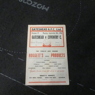 Gateshead v Coventry Div 4 1958/9