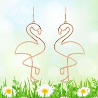 1 Paar Mode Kreative Geometrische Hohl Flamingo Baumeln Ohrringe Schmuck FüR