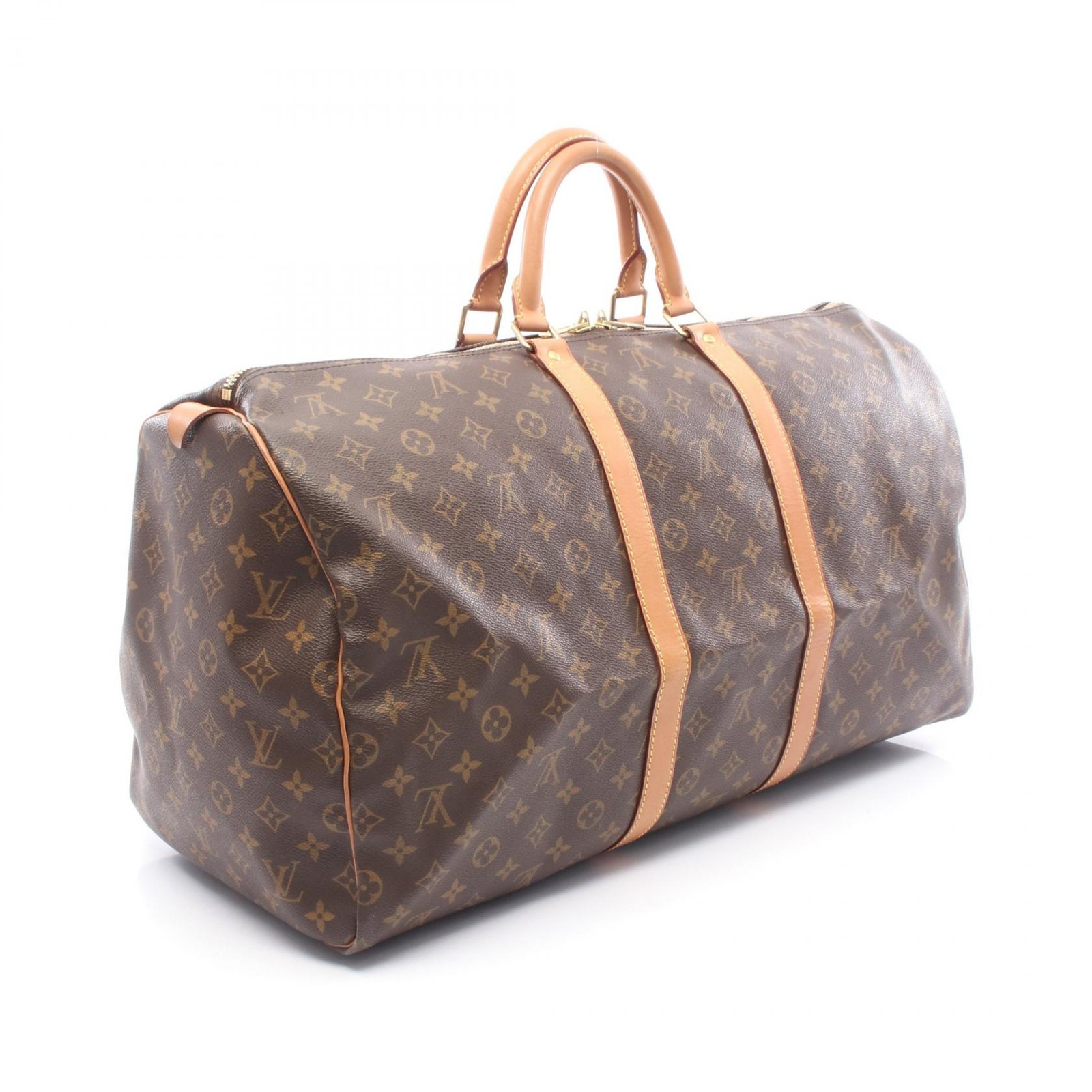 LOUIS VUITTON Keepall 55 travel hand bag M41424 Monogram leather Brown Used LV thumbnail 2