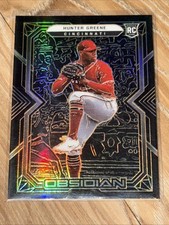Hunter Greene 2022 Panini Chronicles OBSIDIAN ORANGE ELECTRIC ETCH # /31 Reds RC