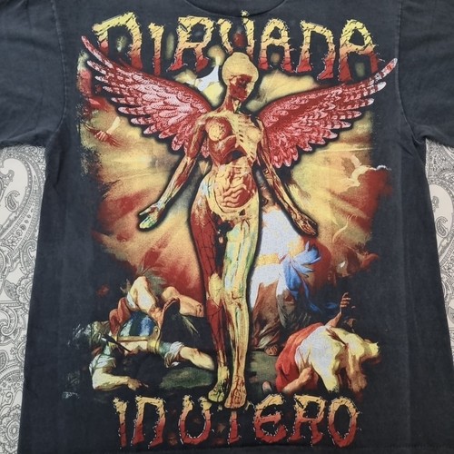 Vintage Nirvana Shirt Size Large L In Utero Band Tee Bleach Kurt Cobain Print - Picture 2 of 5