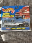 HOT WHEELS VTG 1998 Long Haulers Transporter W/ 1958 Blue Corvette ~ New On Card