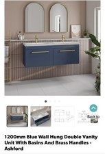 Ashford Double Inset Basin Sink Bathroom 1200mm Twin Dual White Ceramic  New