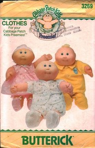 3269 Vintage Butterick Sewing Pattern Cabbage Patch Preemie Clothes Dress Top