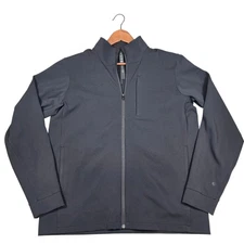 Lululemon Men's Black Sojourn Performance Stretch Full Zip Jacket, Size XL, LOGO