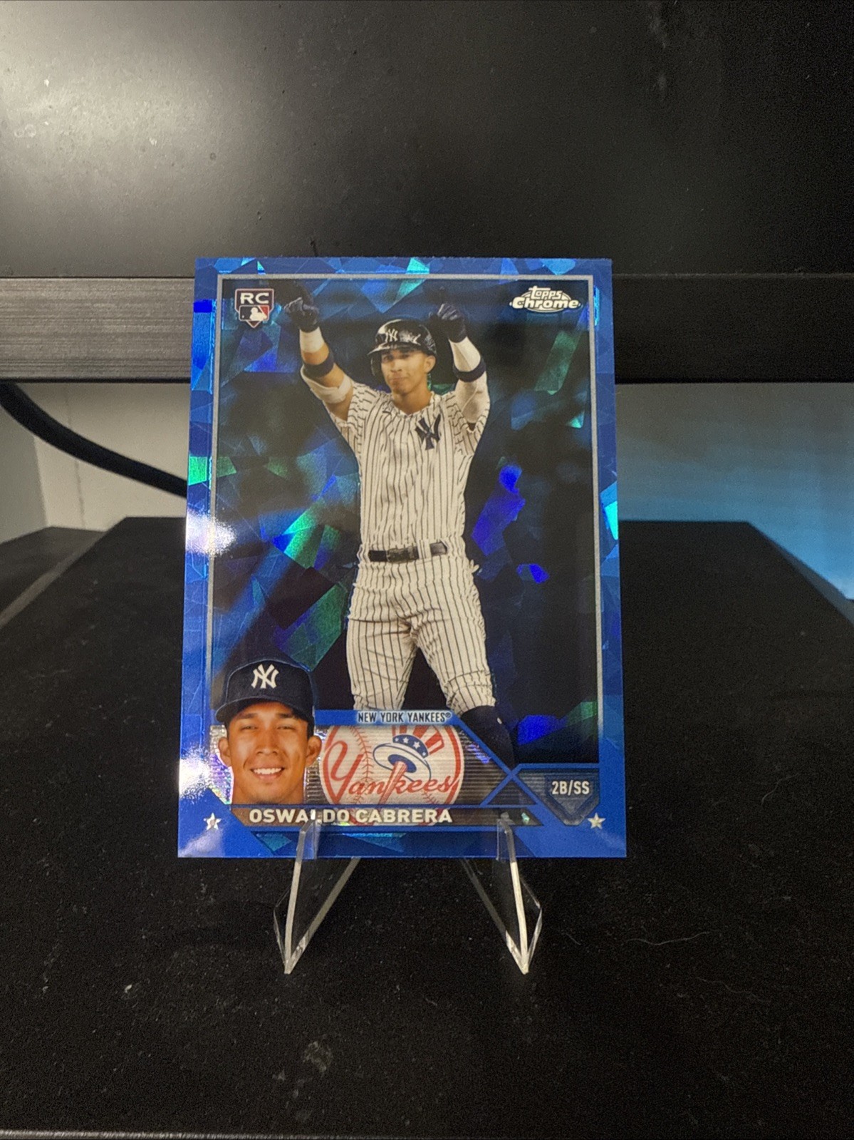 2023 Topps Chrome Sapphire Rookie RC Oswaldo Cabrera #487 New York Yankees