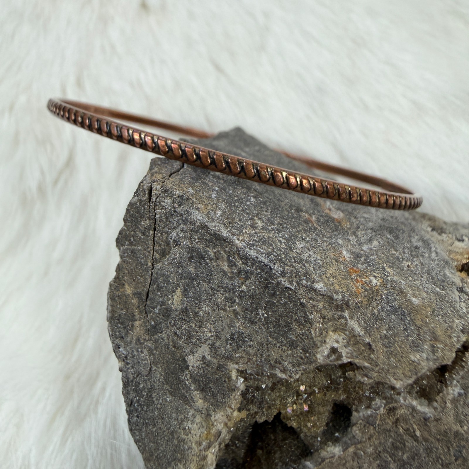 Thin Stackable Copper Bangle Bracelet - image 1