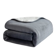Waterproof Dog Blanket, 3-Layer Flannel and Sherpa Pet Throw, Reversible Prot...