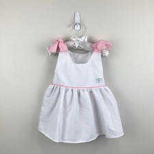 Vintage Healthtex White Seersucker Sailor Bow Dress 12 Months USA