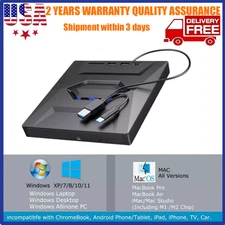 External CD DVD Drive USB 3.0 Writer Burner Player for PC Laptop Windows 11/10