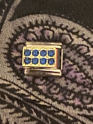 Neu Blau CZ Kristall Pavé Silber Charm passt allen 9mm Klassisch Italienisch Armband